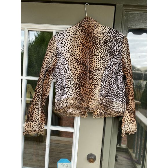 Carlisle Leopard Silk Blend Jacket, Fringe Cream, Black, Brown Blazer, Size 16 - Picture 7 of 10